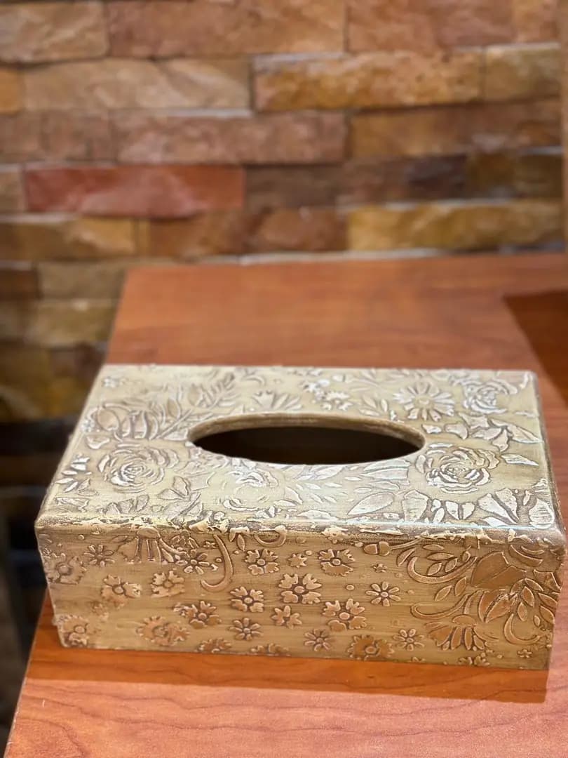 Embossed Floral Tissue Box