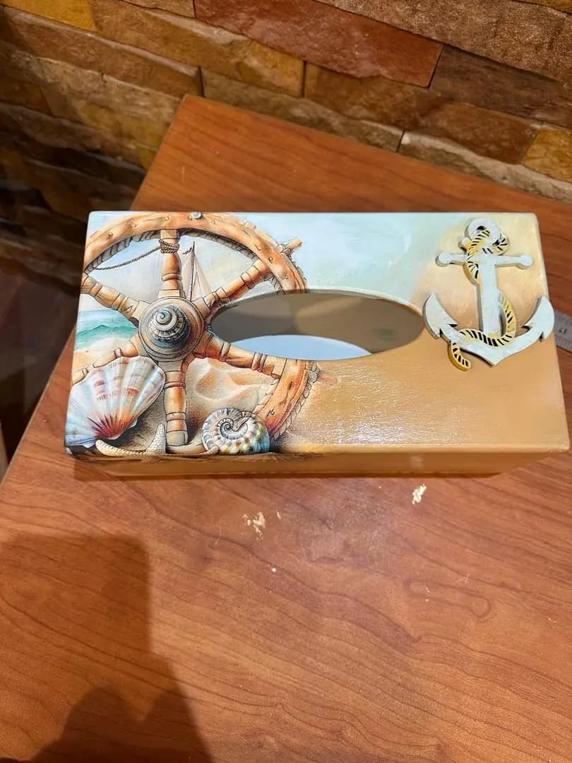 Ships Wheel Tissue Box