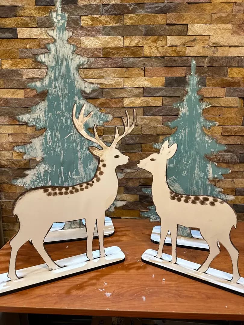 Reindeer Pair and Winter Trees