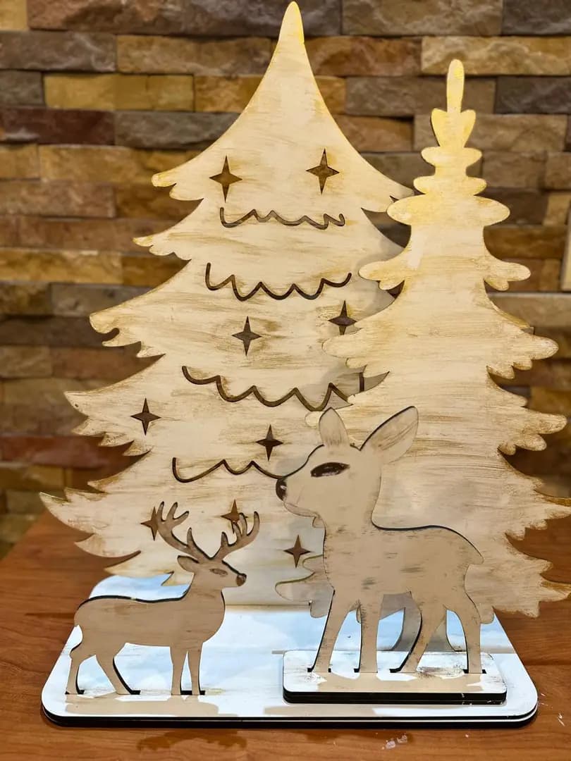 Snowflake Tree with Deer
