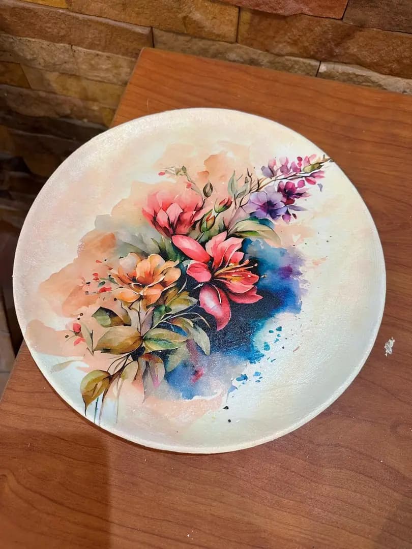 Watercolour Floral Plate